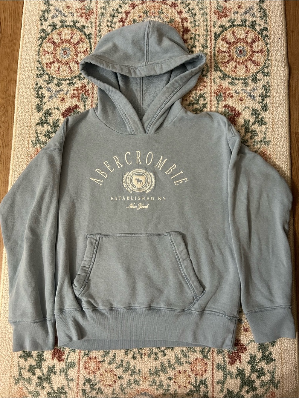 abercrombie kids dusty blue logo hoodie